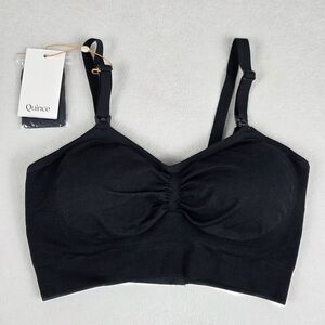 Quince Pumping and Nursing Bra Women's Size Small Black Wireless Padded NEW